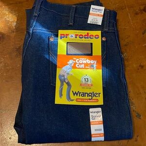 Wrangler, cowboy cut original fit blue jeans